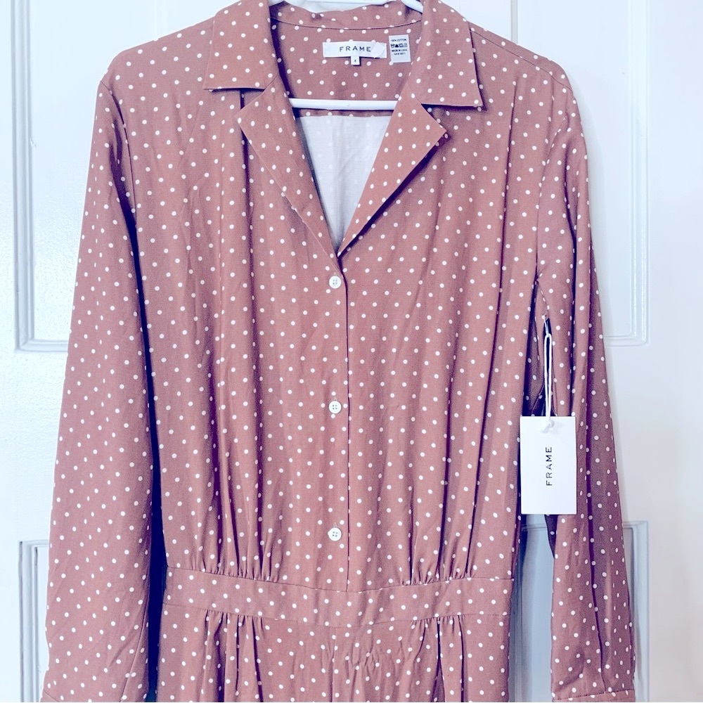 Frame Jumpsuit Wide Leg Polka Dot